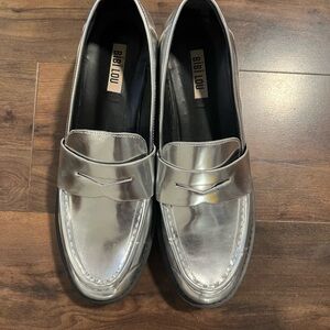 Silver Women Loafers Bibi Lou